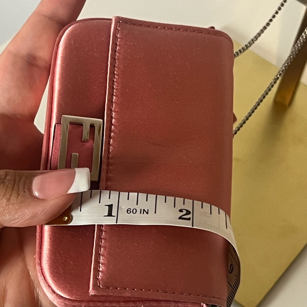 Pink Fendi Nano Baguette Rare Satin - Picture 12 of 13